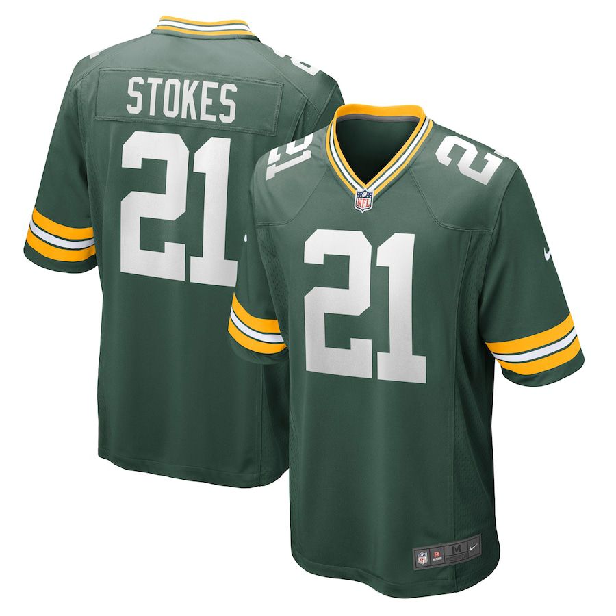 Men Green Bay Packers #21 Eric Stokes Nike Green 2021 Draft First Round Pick Game NFL Jersey